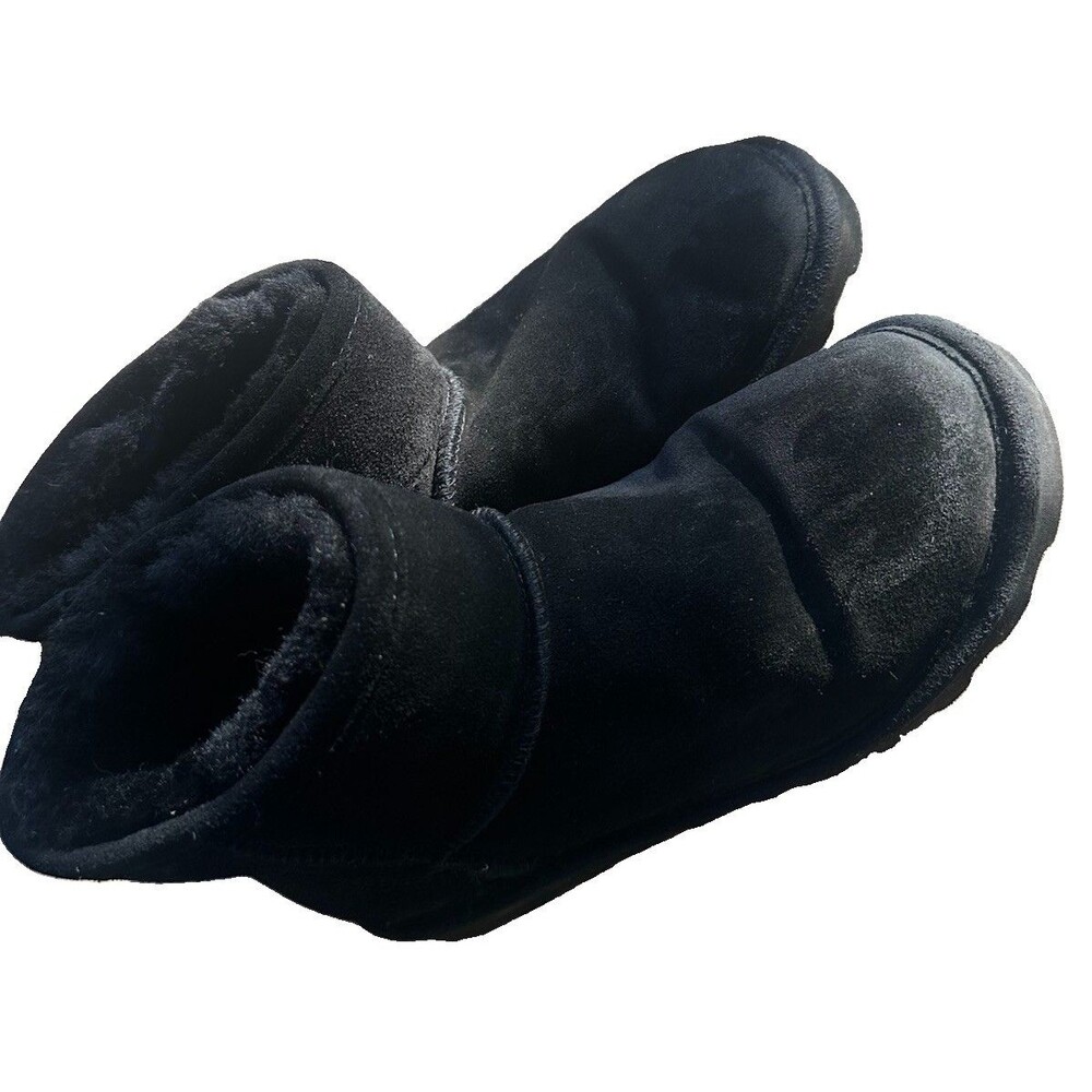 Bearpaw Black Suede Shearling Lined Winter Boots Women’s US 8 EU 39 Cozy